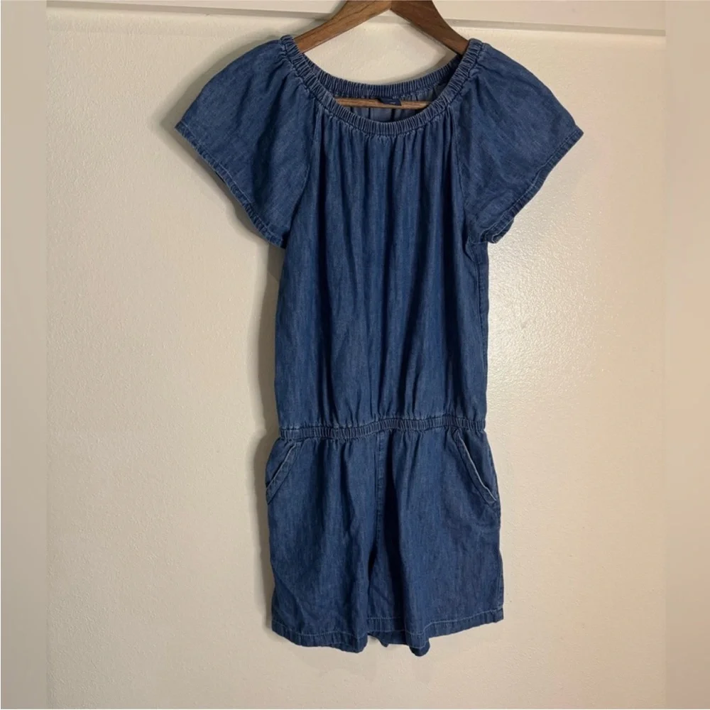 Gap Kids Girl’s Romper XXL (16) Blue Denim Chambray - Picture 2 of 9